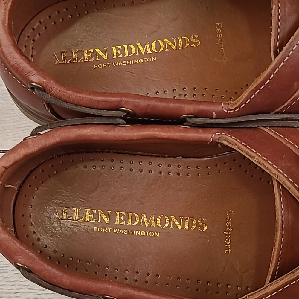 ALLEN EDMONDS Eastport Dark Brown Leather Sz 15 D‎ Mens Casual Boat Shoes